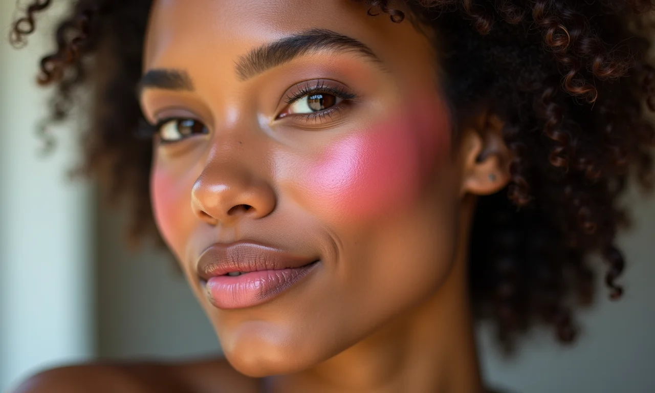 Blush dando um toque de saúde à maquiagem aesthetic indie.