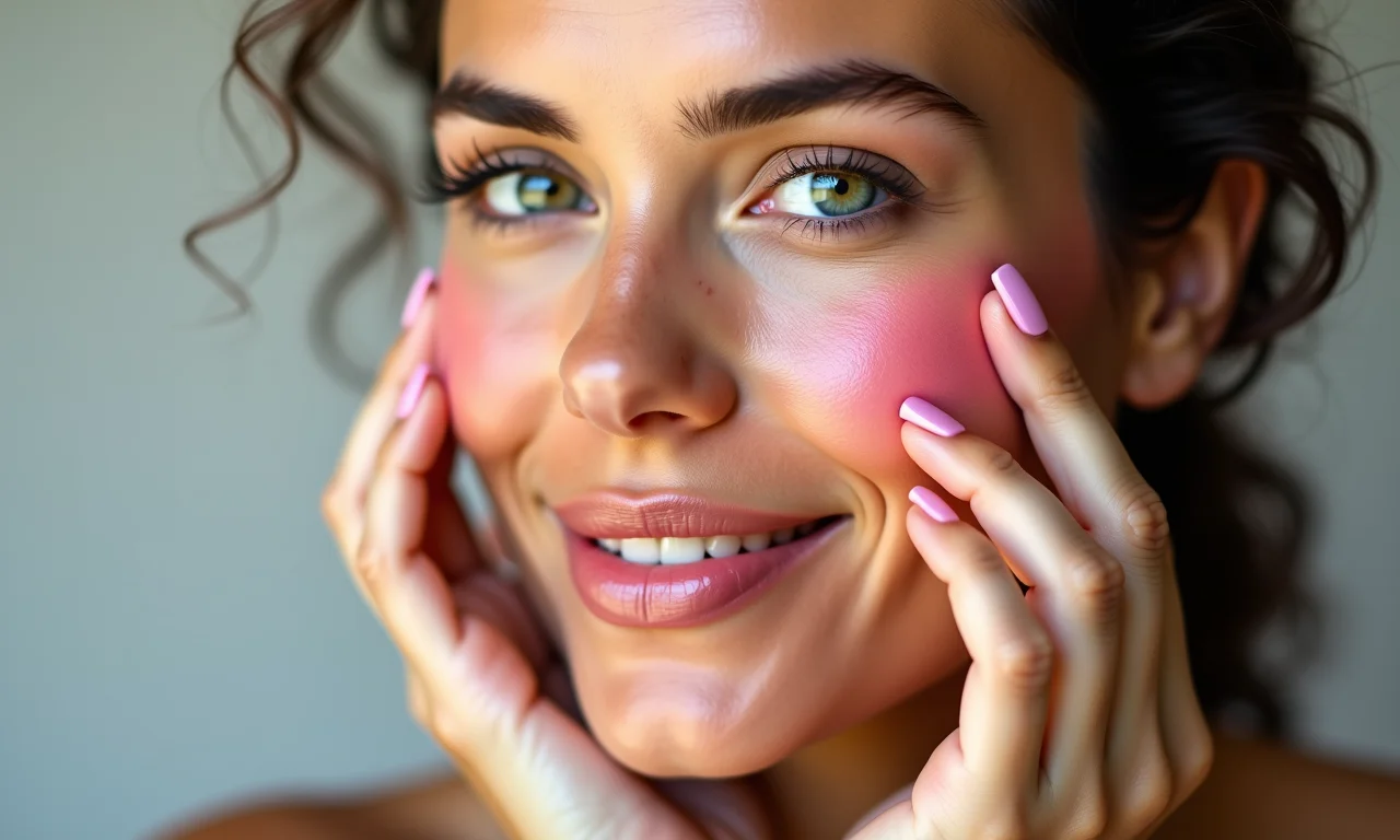 Blush marcante para cor e saúde.