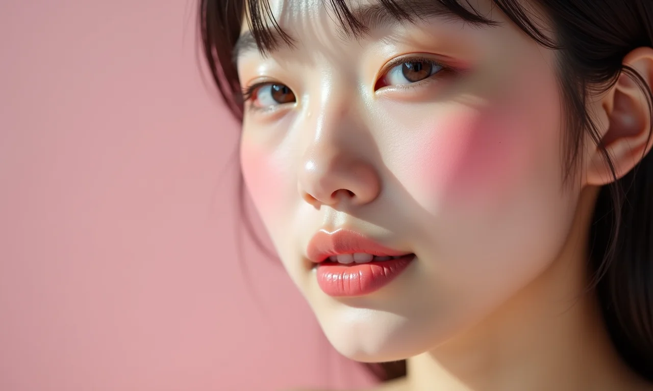 Blush rosa para bochechas coradas no estilo kawaii.