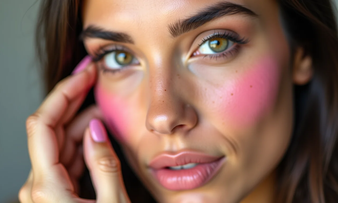 Blush rosado na maquiagem natural