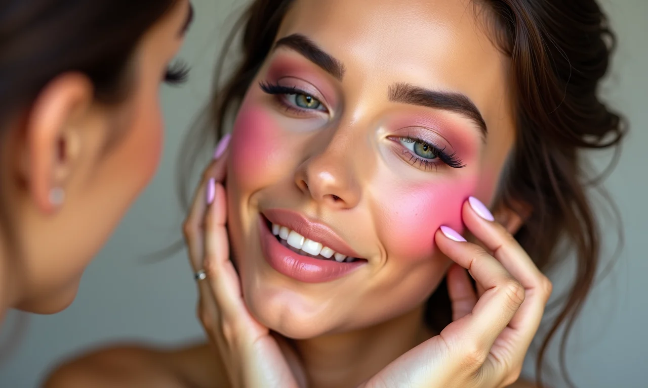 Blush rosado para um toque de cor.