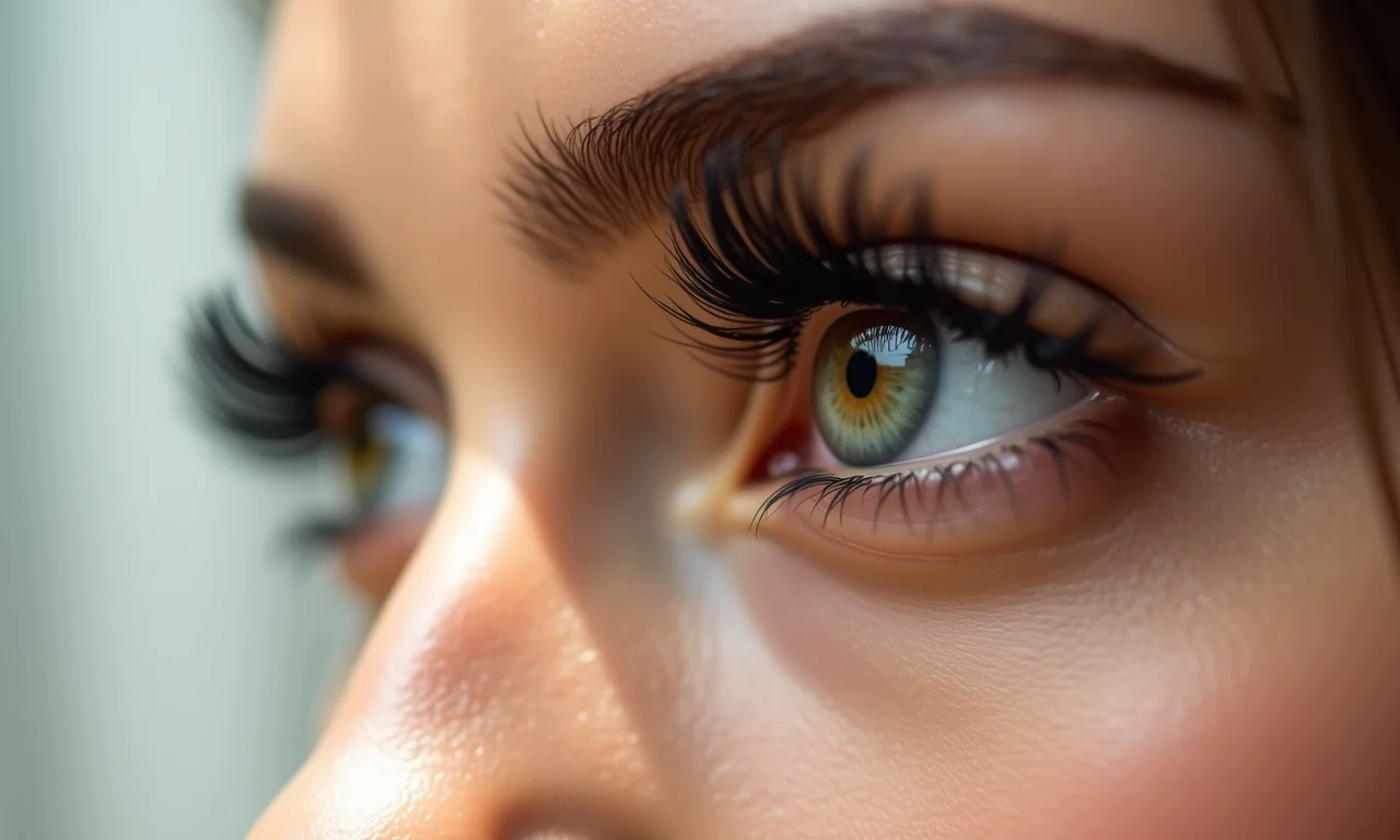 Cílios volumosos com rímel natural.