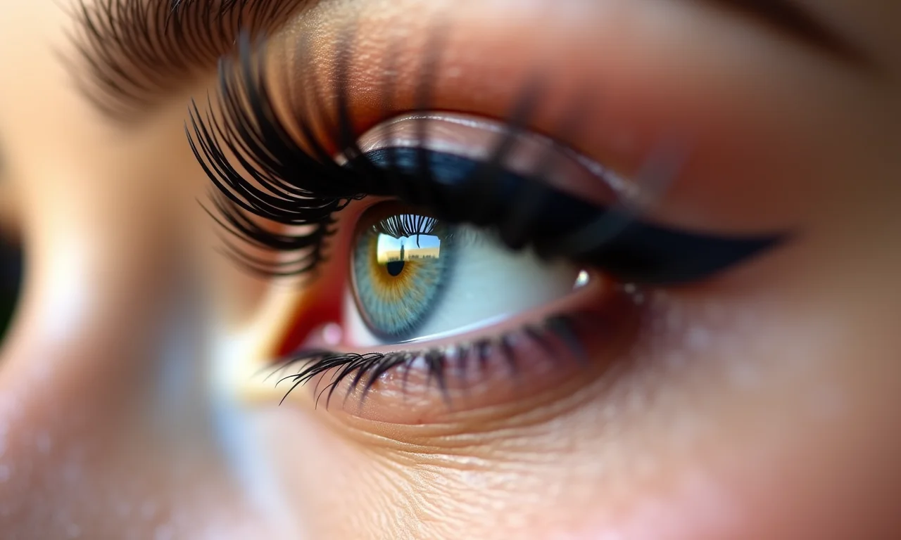 Cílios volumosos e definidos, maquiagem inspirada nos anos 70.