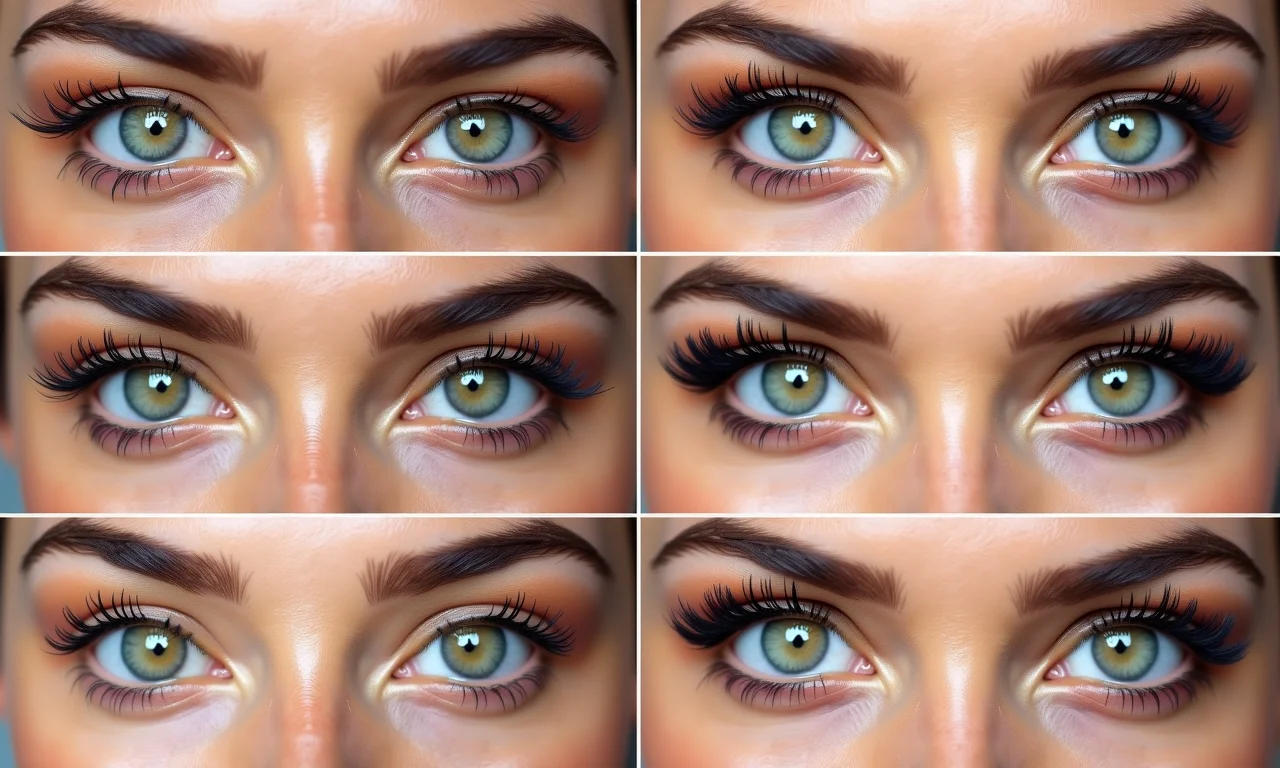 Colagem mostrando diferentes formatos de olho adaptando a maquiagem foxy eyes.