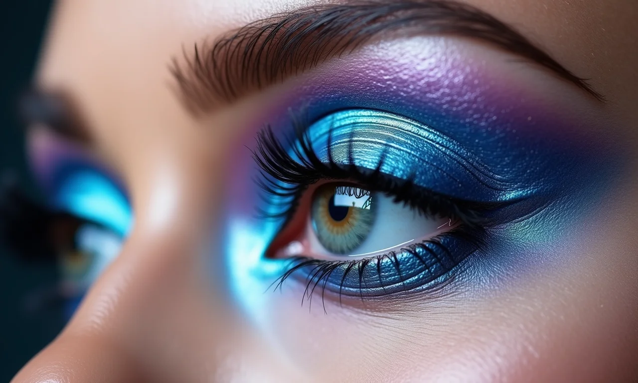 Combinando a sombra azul metálica com outras cores.