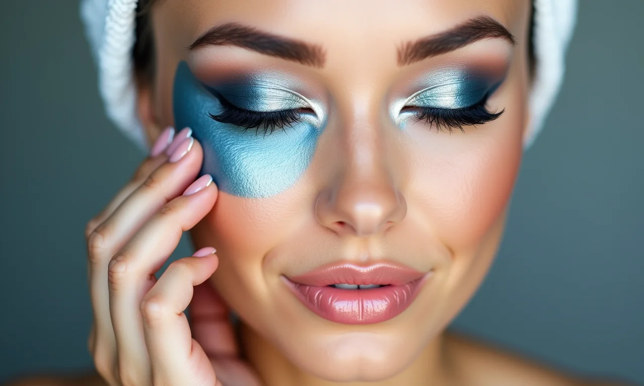 Como remover a maquiagem com sombra azul metálica corretamente.