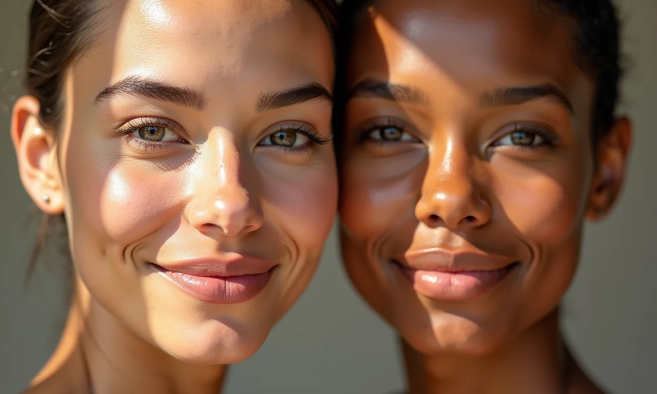 Comparativo de bases cushion em diferentes tons de pele.