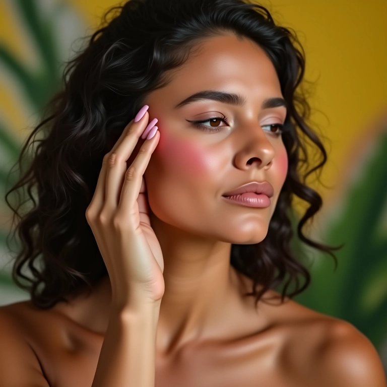 Contorno com blush para um toque de saúde.