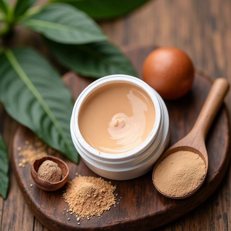 Contorno mineral com ingredientes naturais em embalagem ecológica.