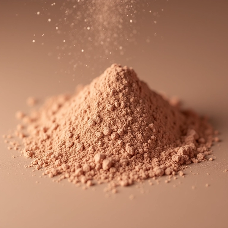 Contorno mineral em pó solto para um acabamento natural.