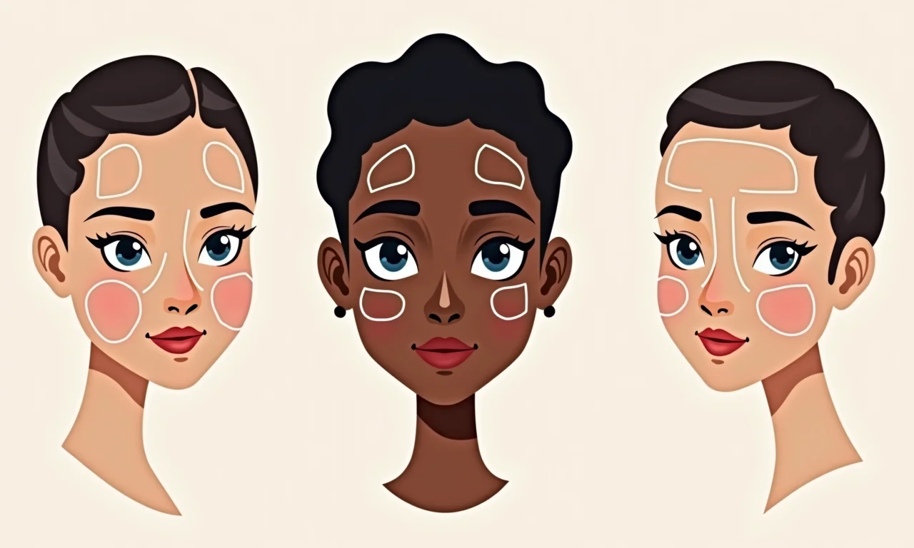 Contorno para cada formato de rosto em pele negra.