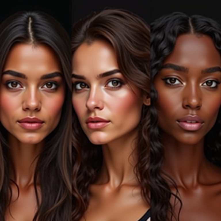 Contorno para diferentes formatos de rosto.