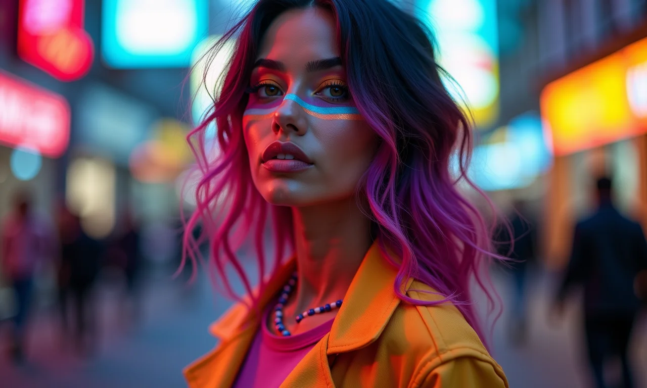 Cores neon para um visual vibrante e ousado.