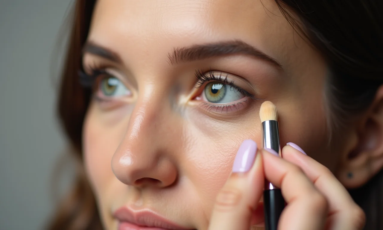 Corretivo iluminando os pontos estratégicos do rosto.