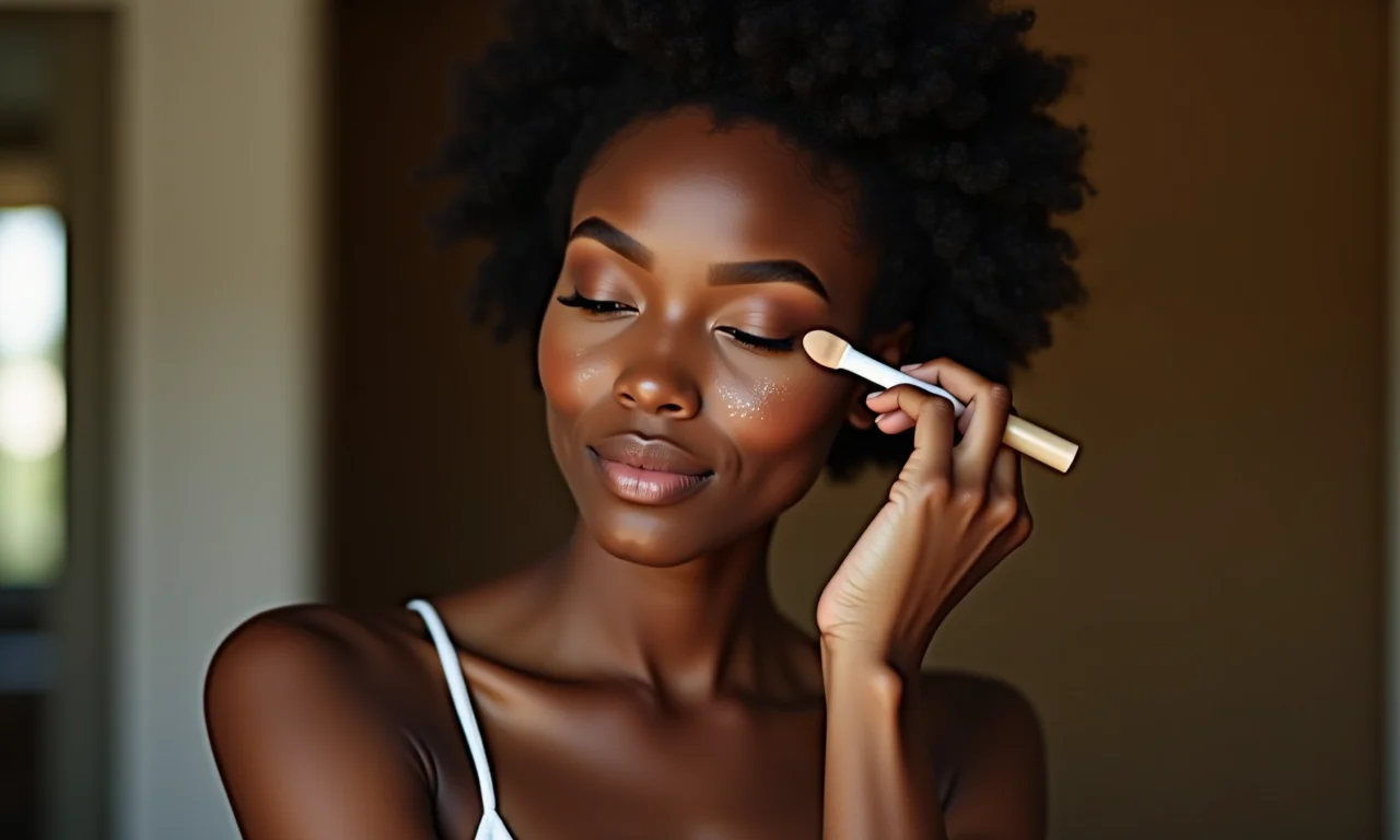 Corretivo no tom da pele para camuflar manchas.