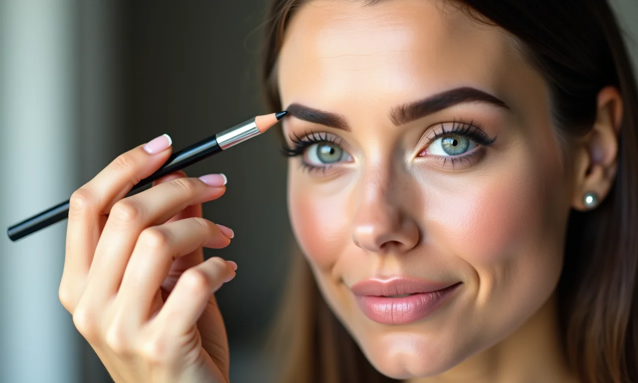 Corrigindo as sobrancelhas.