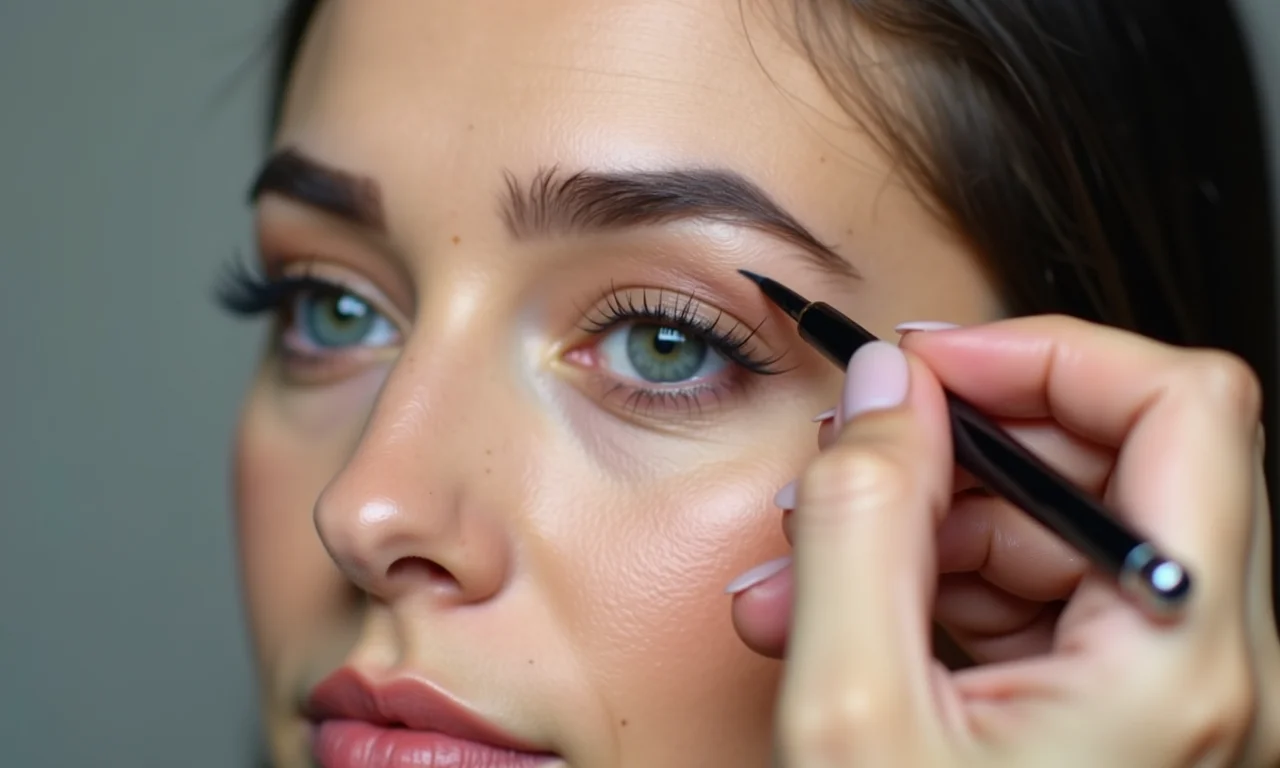 Delineado discreto e definido para realçar o olhar.