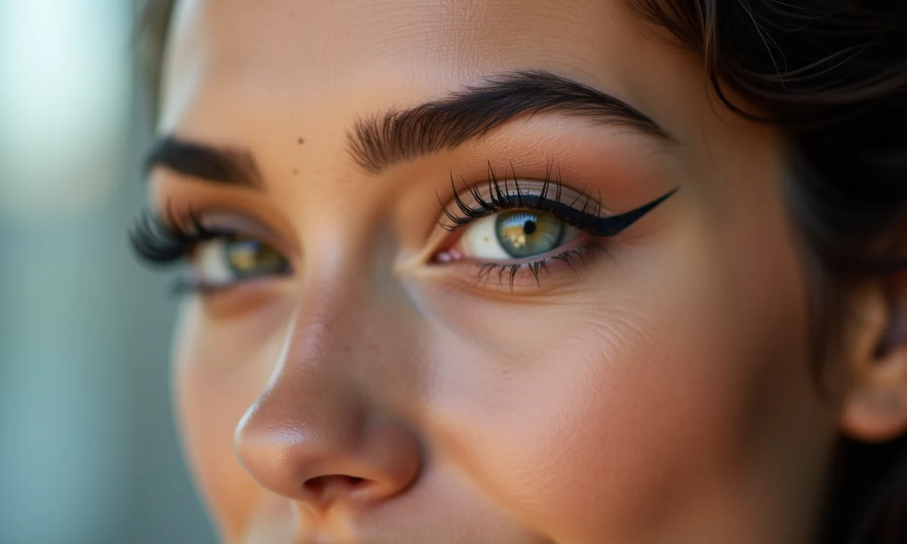 Delineado discreto realçando o olhar.