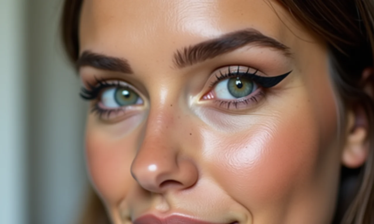 Delineado gatinho invertido para o dia a dia: visual sutil e elegante.