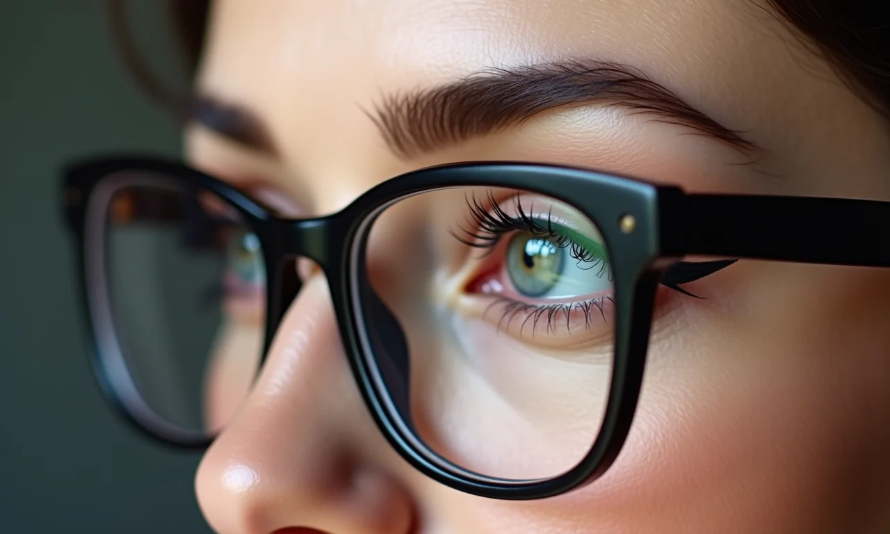 Delineado gatinho perfeito em olhos com óculos.