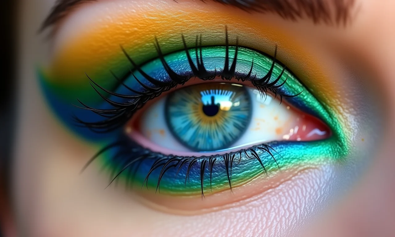 Delineado invertido com cores vibrantes para um visual ousado.