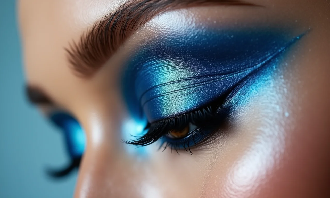 Dicas para um esfumado perfeito com sombra azul metálica.