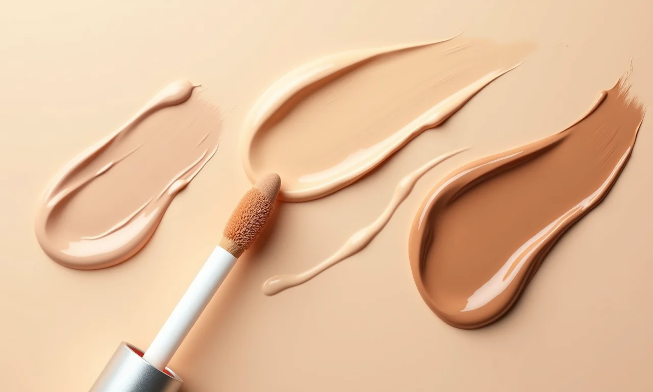 Diferentes texturas de corretivo: cremoso, líquido e em bastão.