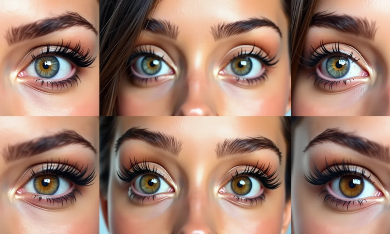 Diferentes tipos de olhos com delineado infinito.