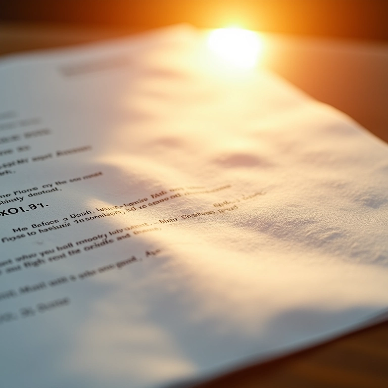 Documento com corretivo de proteção UV sob a luz do sol.