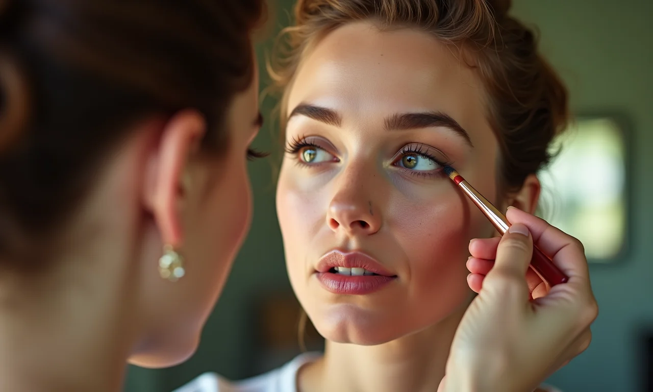 Elegância discreta com sombra neutra.