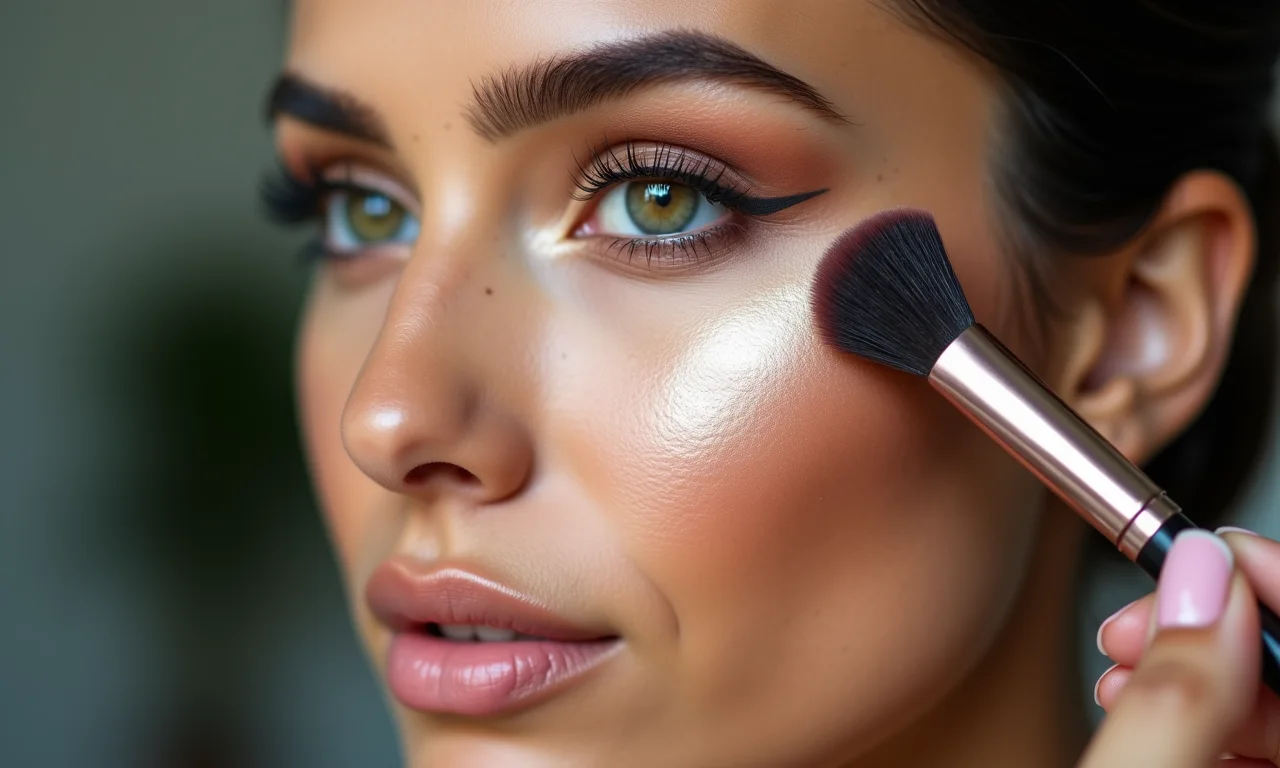 Esculpindo as maçãs do rosto com contorno.