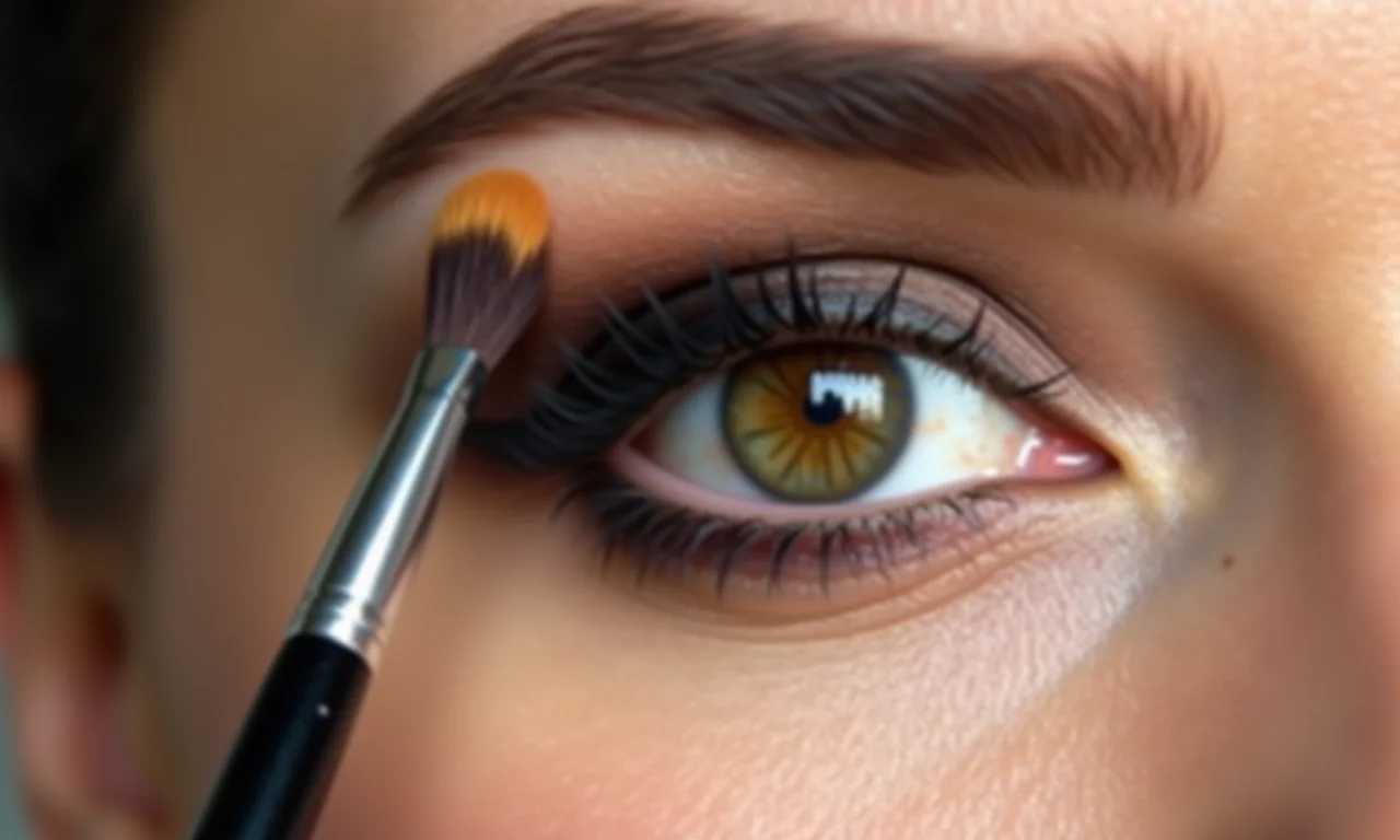 Esfumando a sombra escura no canto externo dos olhos.