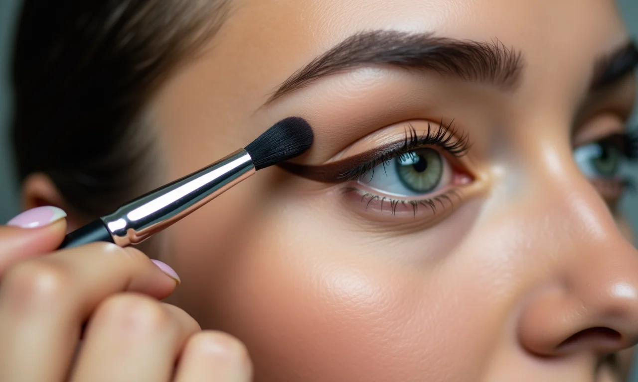 Esfumando o lápis com pincel chanfrado.