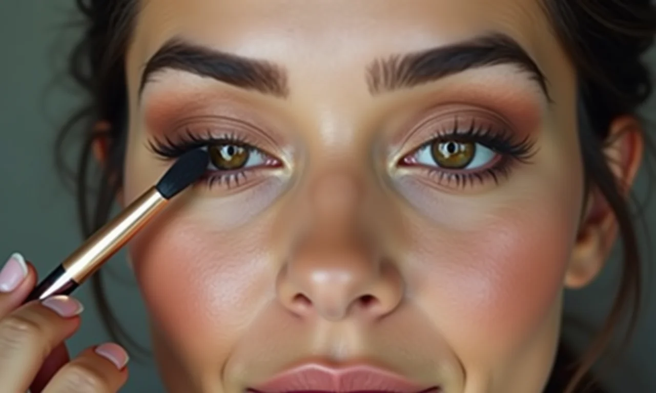 Esfumando sombra com pincel macio.