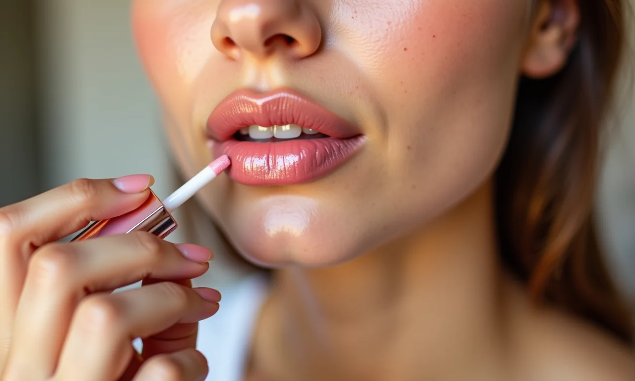 Finalizando o ombré com gloss labial.