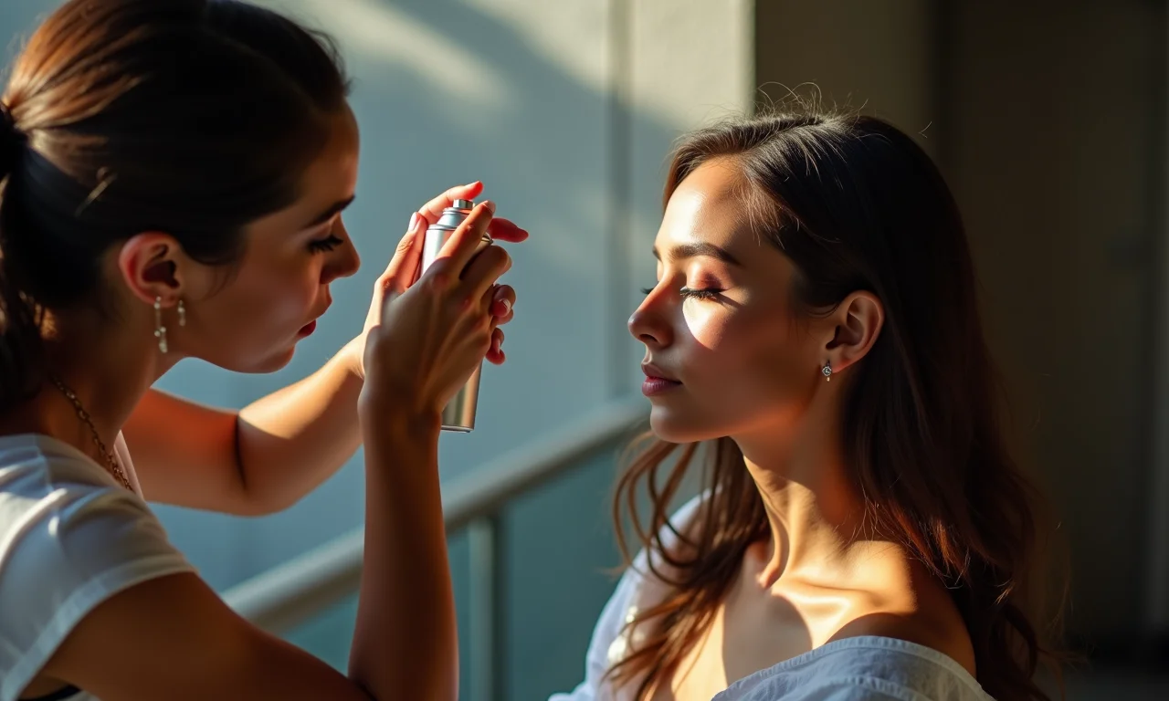 Fixador de maquiagem para garantir a durabilidade do look.