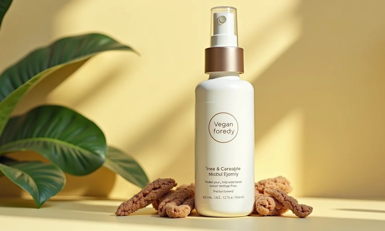 Fixador vegano e cruelty-free com ingredientes naturais.