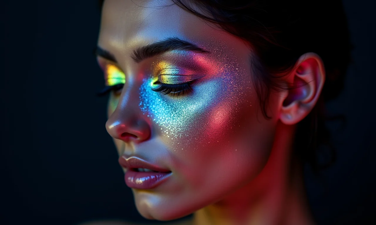Glitter holográfico para um efeito mágico nos olhos.
