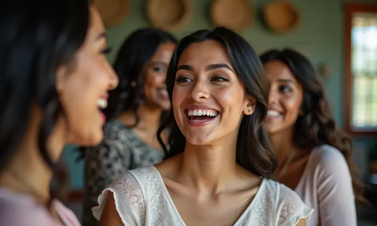 Grupo de jovens diversas se maquiando para festa de 15 anos.