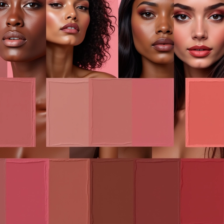 Guia de blush para diferentes tons de pele.