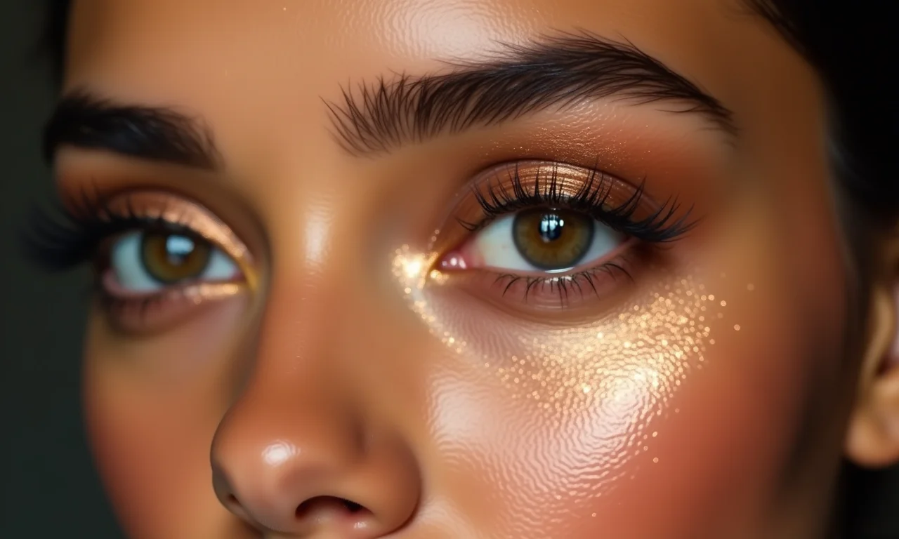 Iluminação do canto interno dos olhos.