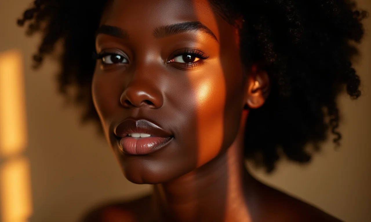 Iluminação estratégica para realçar a pele negra.