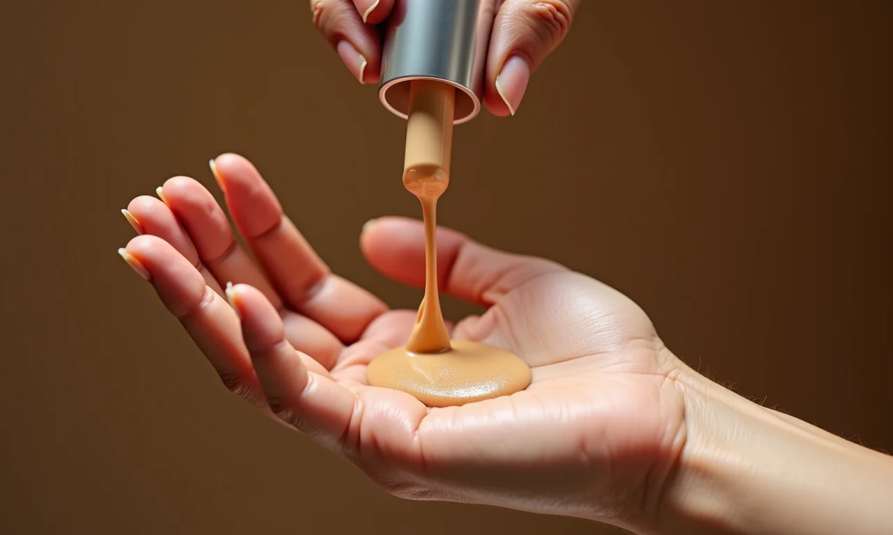 Iluminador líquido misturado com base.