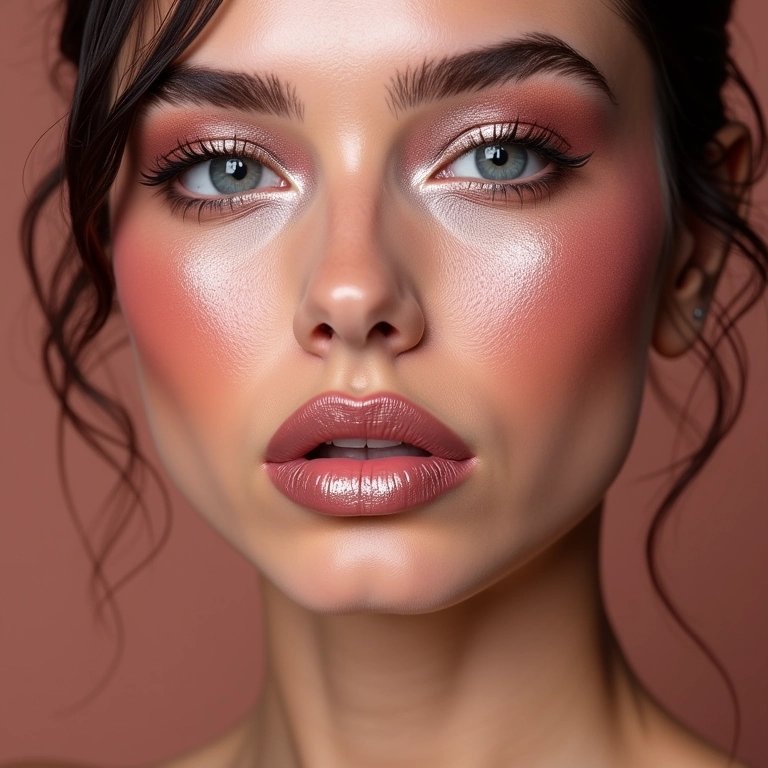 Iluminador mineral multifuncional para olhos, lábios e corpo.