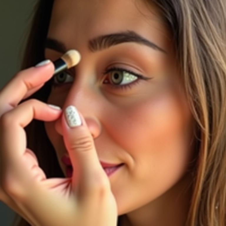 Iluminador no canto interno dos olhos para realçar o olhar.