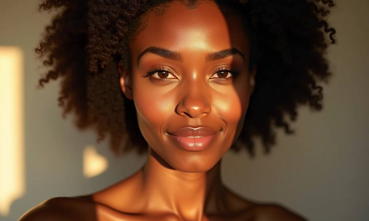 Iluminador realçando a beleza natural da pele na maquiagem.