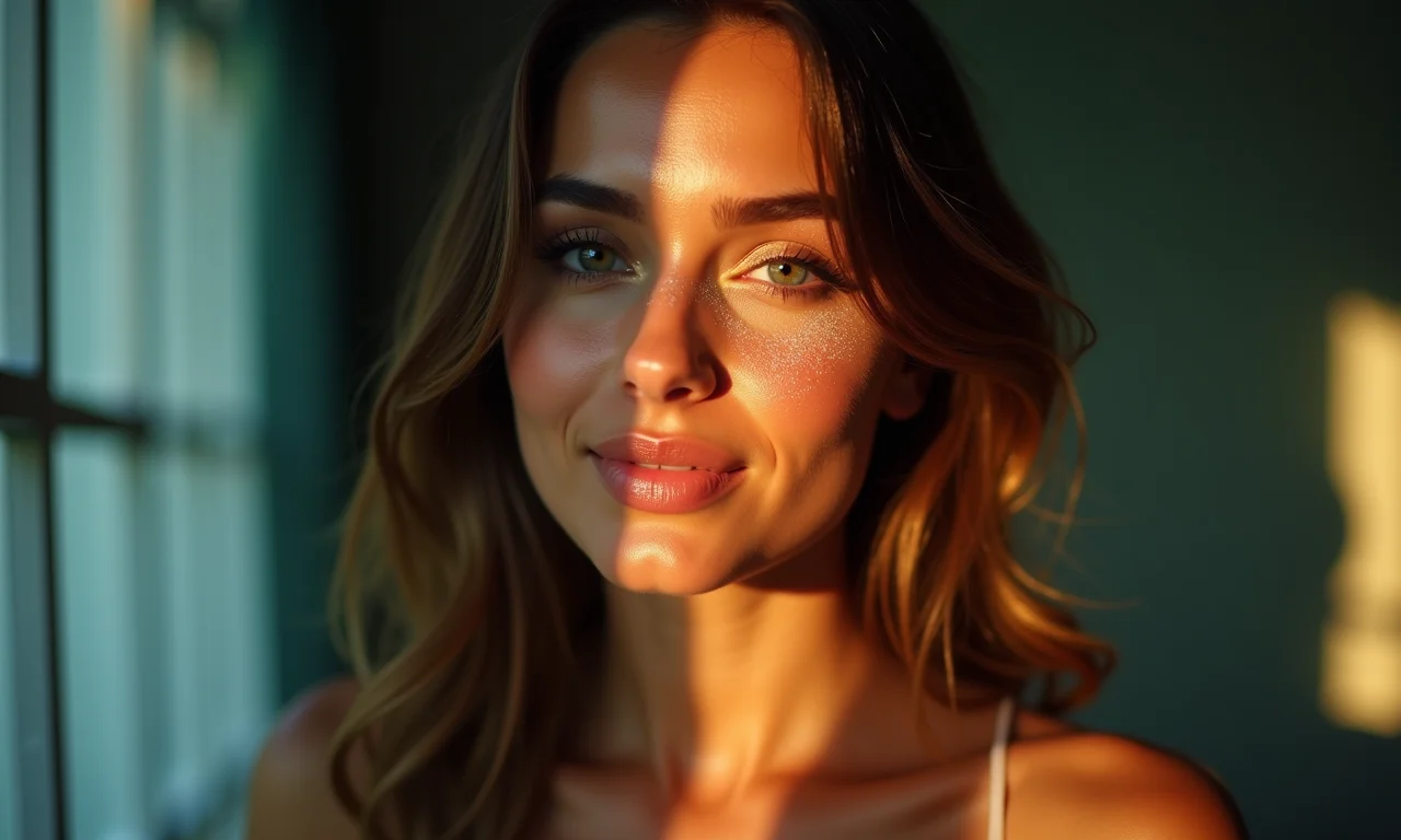 Iluminador realçando a maquiagem de sereia urbana.