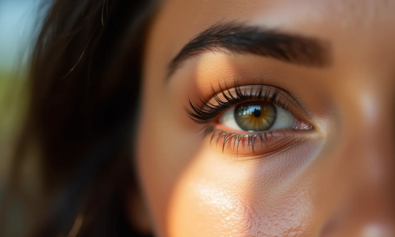 Iluminando o canto interno do olho.