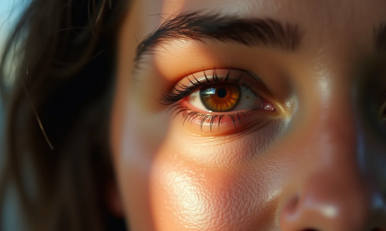 Iluminando o canto interno do olho.