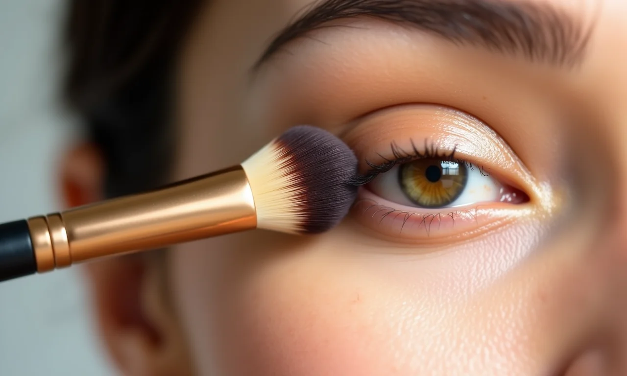 Iluminando o canto interno dos olhos com iluminador.